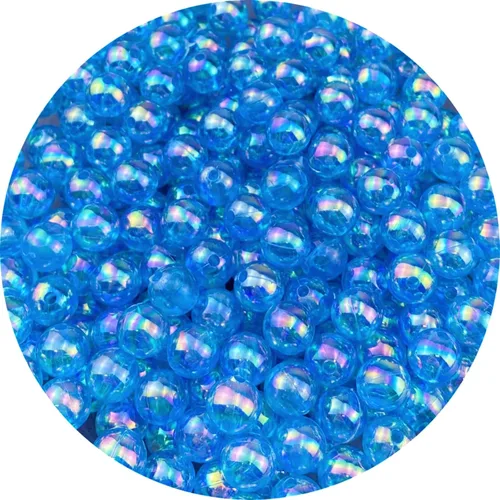 Miniatura 42 de 1000 piezas de cuentas redondas de acrílico de 6 mm, colores AB, cuentas espaciadoras redondas para aretes, pulseras, collares, llaveros, joyería