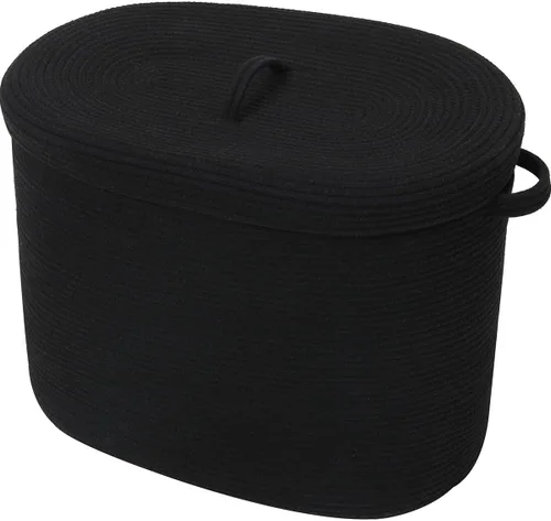 Miniatura 13 de Cesta de almacenamiento rectangular extragrande de 22 x 14 x 18 pulgadas con tapa, cesta de almacenamiento grande de cuerda de algodón, cesta
