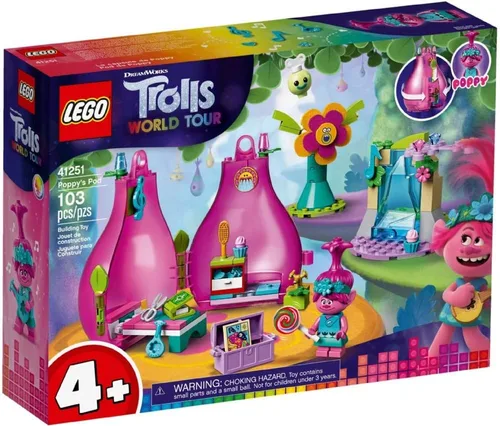 LEGO Trolls World Tour Poppy's Pod 41251 - Kit de construcción de casa de juegos de Trolls con minifigura Poppy Troll (103 piezas)