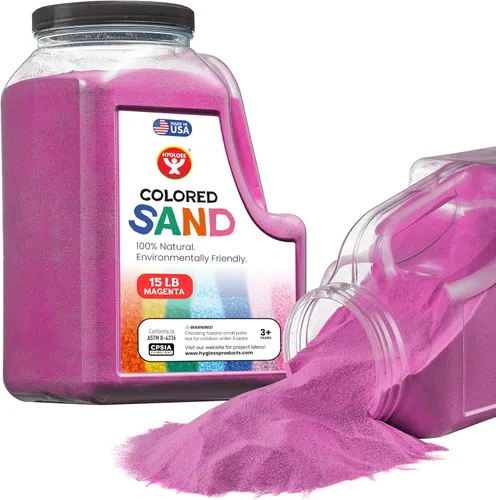 Miniatura 58 de Hygloss Arena de colores para manualidades – Botella de 1 libra, magenta – Juegos de arte de arena fina y colorida vibrante para niños – Actividades