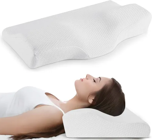 Miniatura 23 de Almohada Cervical para Alivio del Dolor de Cuello - Almohada Ortopédica Ergonómica Refrescante de Doble Cara con Funda de Almohada de Seda de Hielo