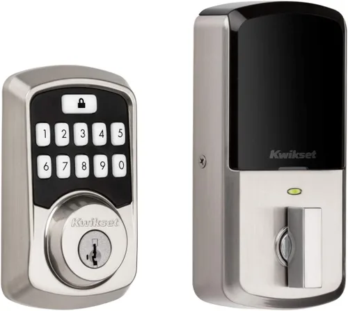 Miniatura 10 de Kwikset 99420-003 Aura - Cerradura de puerta con teclado programable Bluetooth con seguridad SmartKey, Negro Hierro Negro mate