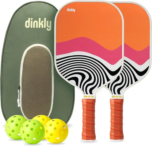 Miniatura 20 de Juego de 2/4 palas de pickleball - Raqueta de pickleball de grafito/fibra de vidrio aprobada por USAPA, 2 raquetas de pickleball, 4 pelotas y 1 2