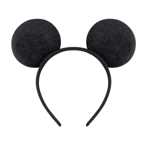 Miniatura 3 de CrushJoy-US 20 piezas de orejas de Mickey y Minnie Mouse, color sólido negro y lazo rosado, diadema para niños y niñas (rosado y negro)