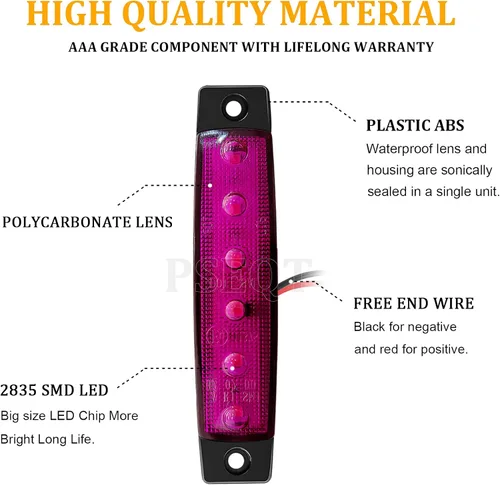 Miniatura 5 de PSEQT 10 unidades de luces LED de tira de roca para auto, luces de rueda de bajo brillo, kits de iluminación para guardabarros, impermeables
