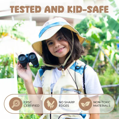 Miniatura 4 de Kit de explorador para niños con chaleco de safari, sombrero y más – Kit de captura de insectos para niños con guía de aventuras y búsqueda
