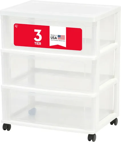 Miniatura 7 de IRIS USA Carrito rodante organizador de almacenamiento de cajones de plástico, con ruedas giratorias, 3 cajones, para suministros de arte