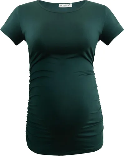 Miniatura 15 de Smallshow - Camiseta de maternidad para mujer, diseño de lados fruncidos, tipo túnica, prendas para el embarazo