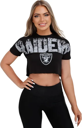Miniatura 16 de FOCO NFL Womens NFL Team Logo Ladies Fashion Distressed Wordmark Petite Size Crop Top Shirt