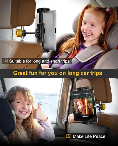 Miniatura 2 de LINCO Soporte para tablet para asiento trasero – Soporte ajustable para iPad para coche – Soporte de tableta de coche para viajes – Se adapta a