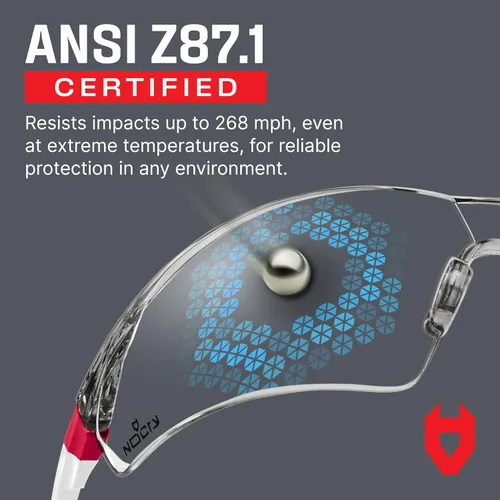 Miniatura 5 de NoCry Gafas de Seguridad Transparentes para Mujeres con Marcos Ajustables — Gafas de Seguridad Antiniebla con 100% de Protección UV y Resistencia a