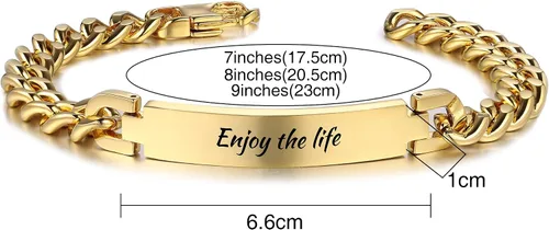Miniatura 3 de OTXIXTO Pulseras personalizadas con nombre para hombresmujeres, pulseras a juego personalizadas para parejas, pulseras de acero inoxidable grabadas