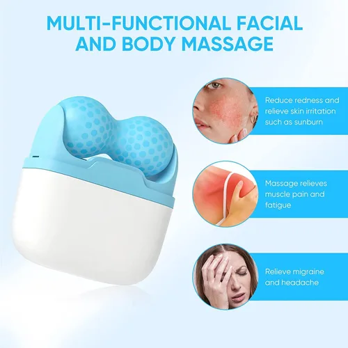 Miniatura 2 de Rodillo de hielo para cara y ojos, mini rodillo facial portátil para el cuidado personal de la piel con rodillo 2 en 1 y funda de transporte