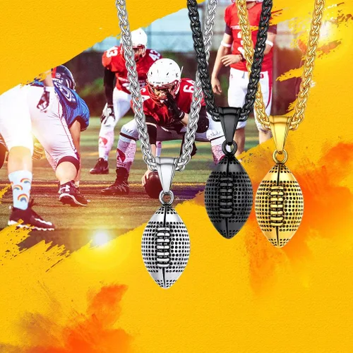 Miniatura 2 de PROSTEEL Collar con dije de fútbol 3D de acero inoxidable para fútbol, baloncesto, unisex, joyería para niños, niñas, mujeres, regalo para fanáticos
