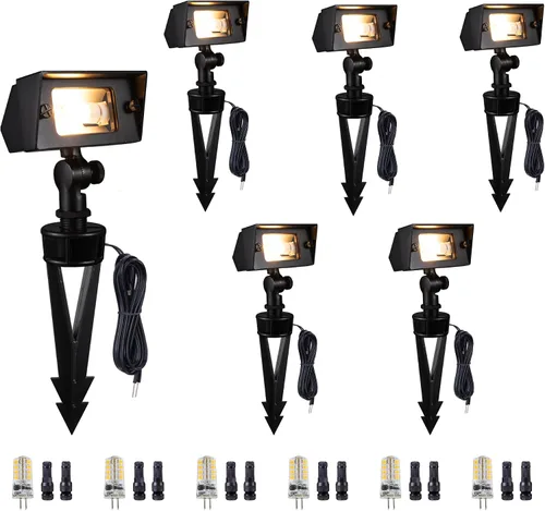 Miniatura 23 de Gardenreet Luz de Inundación de Bajo Voltaje para Exteriores - Luz LED de Lavado de Pared de Latón Sólido 12V, Paisajística de Cableado Fijo