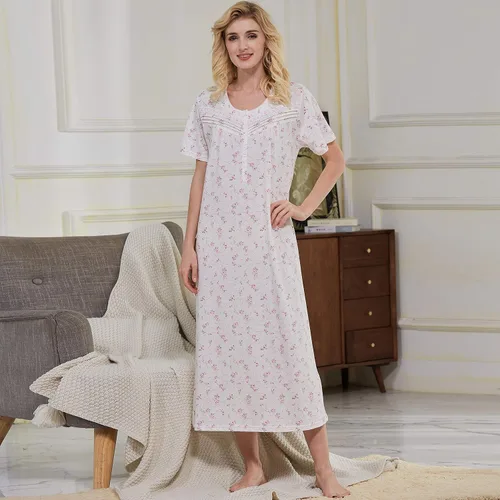Miniatura 2 de Keyocean - Camisones para mujer, 100% algodón, suave, ligero, cómodo, ropa de dormir