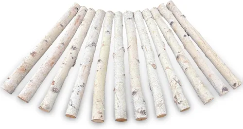 Troncos de abedul para decoración de chimenea, 12 unidades, troncos decorativos para decoración de chimenea, madera de abedul rústica para