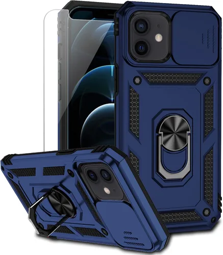 Miniatura 15 de Funda para iPhone 12 / iPhone 12 Pro con cubierta para lente de cámara, protector de pantalla HD, protección contra caídas de grado militar, soporte