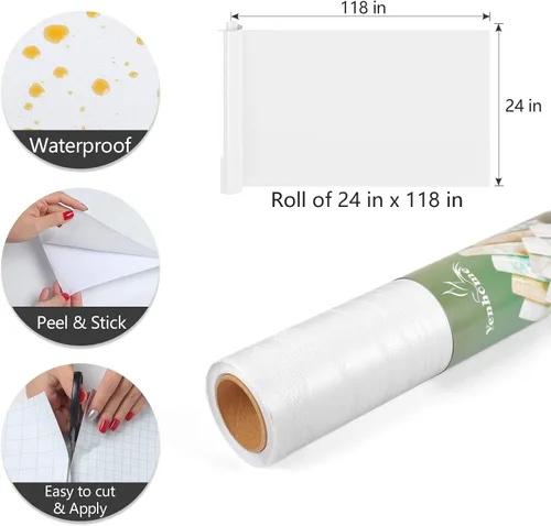 Miniatura 5 de Yenhome Papel de contacto de grano de madera, papel de contacto para despegar y pegar, 24 pulgadas de ancho x 118 pulgadas, envoltura de vinilo