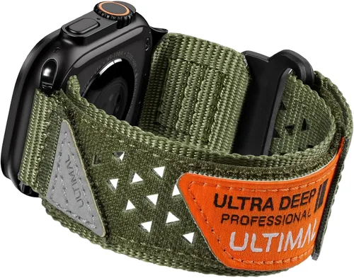 Miniatura 15 de ULTIMAL Compatible con Apple Watch Series 3/2/1 11/10/9/8/7/6/5/4/SE/SE2/SE3, Correa de nailón con bandera de estrellas y rayas tejida para hombres