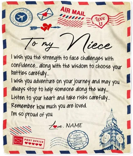 Miniatura 28 de Manta personalizada con texto en inglés «To My Niece», de Aunt Auntie Uncle Always Remember How Much I Love You Moon Butterfly Birthday Christmas