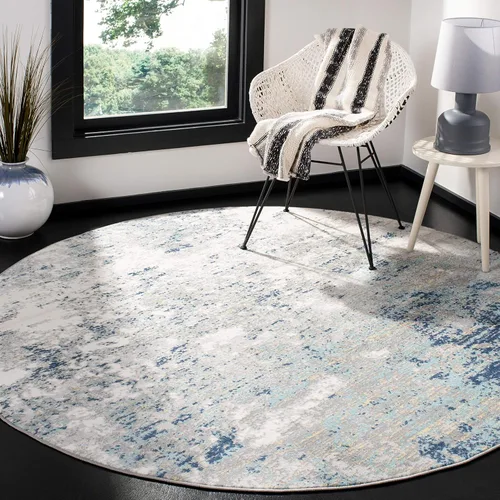 Miniatura 15 de SAFAVIEH Jasper Collection - Alfombra decorativa de 2 x 4 pies, gris y azul, diseño abstracto moderno, no desprende pelusa y de fácil cuidado, ideal