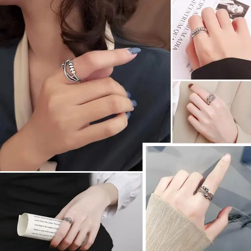 Miniatura 3 de Imortaluck Anillo de ansiedad para mujeres y hombres anillos giratorios para la ansiedad para parejas anillos giratorios para aliviar el estrés