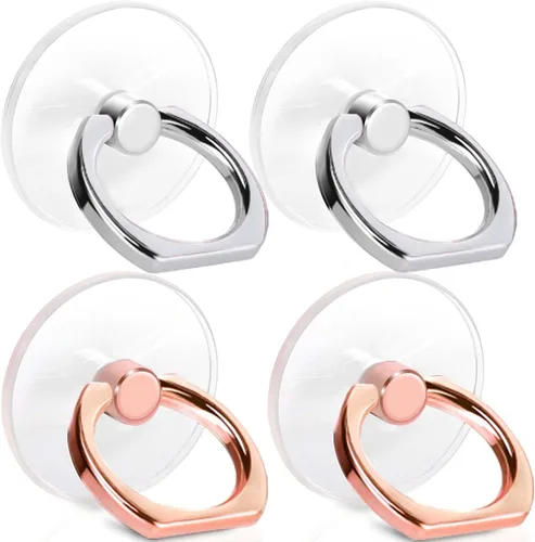Miniatura 8 de Rosa Jsoerpay Soporte de Anillo para Teléfono Transparente de 2 Piezas, Soporte de Anillo para Teléfono con Rotación de 360° y Soporte de Dedo, rosa