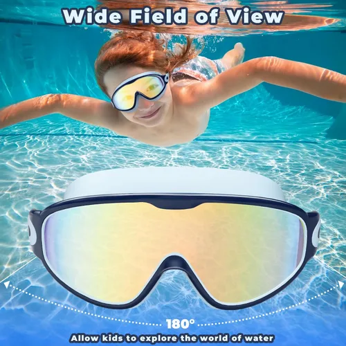 Miniatura 7 de Keary - Paquete de 2 gafas de natación para niños de 3 a 15 años, protección ultravioleta, antivaho, para piscina, agua, para niños, niñas, jóvenes