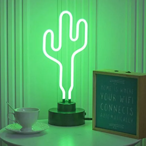 Miniatura 8 de Escultura de luz de neón de tubo de vidrio real de 12 V, letrero de neón de hongo para escritorio, decoración de pared hecha a mano, arte de pared