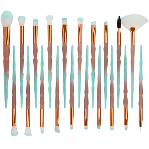 Miniatura 9 de MELADY Conjunto de brochas de maquillaje, 20 piezas, multifuncionales, para polvo cosmético, base, sombra de ojos, delineador de ojos, labios, rosado