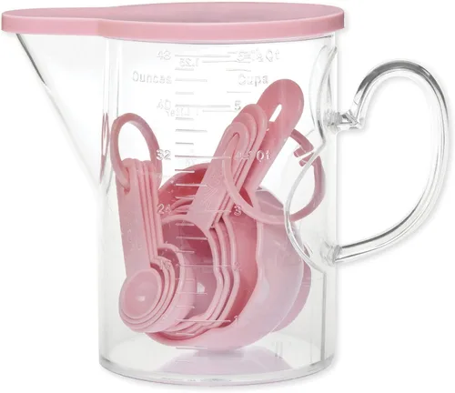 Supreme Housewares - Juego de 10 tazas medidoras y cucharas medidoras de plástico, multiusos para el hogar, herramientas de cocina y hornear, sin