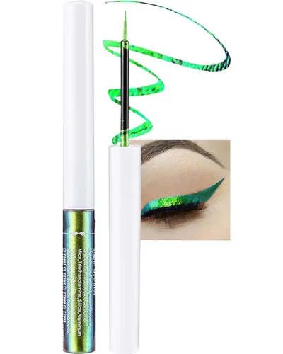Chameleon Glitter Eyeliner Liquid - 1 bolígrafo de maquillaje metálico verde de alta pigmentación para sombra de ojos, delineador de ojos multicromo