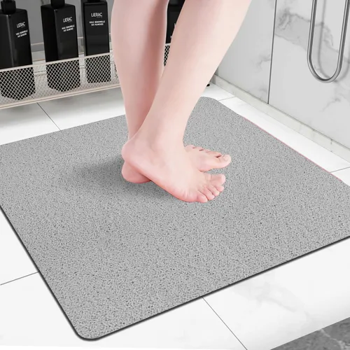 Miniatura 7 de Tapete de ducha cuadrado antideslizante de 24 x 24 pulgadas, tapete de baño de drenaje rápido para suelo de ducha, tapete de ducha texturizado