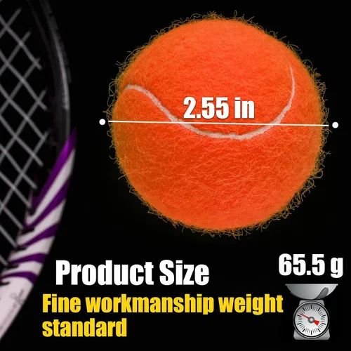 Miniatura 2 de GKK Pelotas de tenis presurizadas duraderas, paquete de 12 pelotas de entrenamiento de fieltro amarillo para principiantes y perros Pelotas de tenis