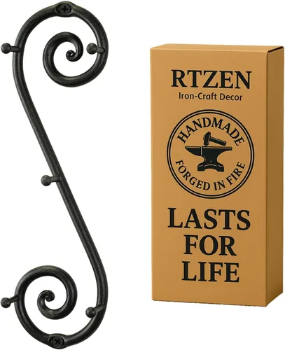 Miniatura 9 de RTZEN Farmhouse Portallaves Pequeño para Pared - Hecho a Mano con Remolinos Decorativos 5 Ganchos para Llaves para Entrada del Hogar - Soporte
