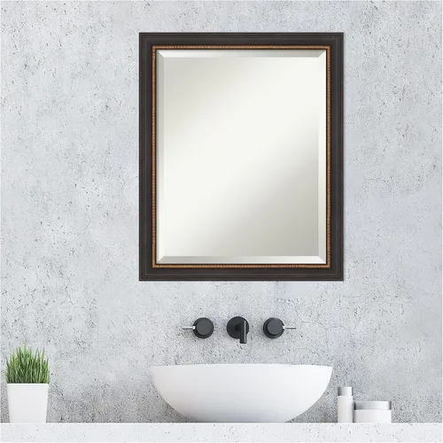Miniatura 6 de Amanti Art Espejo de baño de madera, espejo de pared negro Ashton para usar como espejo de tocador de baño sobre el fregadero