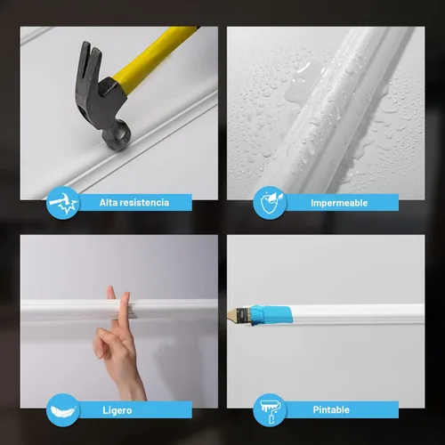 Miniatura 5 de Art3d Juego de 6 piezas de molduras de pared precortadas, paneles de wainscoting listos para armar para decoración de paredes interiores, sala