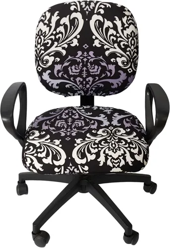 Miniatura 2 de Melaluxe Funda para silla de oficina de computadora, funda universal protectora y elástica para silla giratoria elástica Flor negra