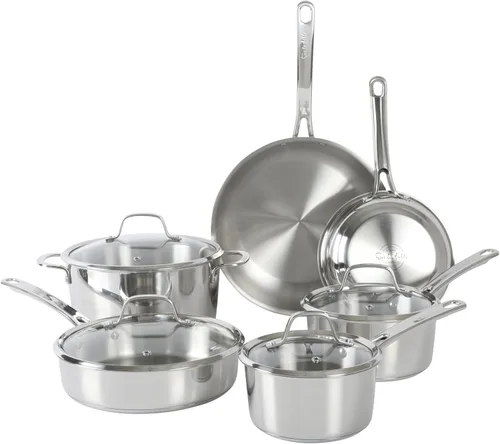 Miniatura 10 de Sur La Table Kitchen Essentials Chef's Deck - Horno holandés de acero inoxidable de 5.3 cuartos de galón con inserto de vapor y tapa de vidrio