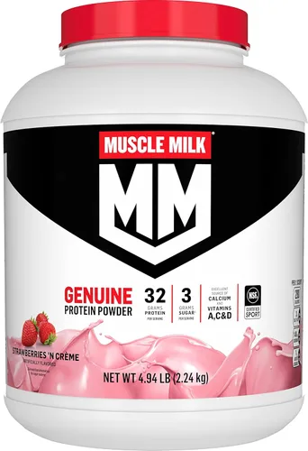 Miniatura 10 de Pó de Proteína Genuína Muscle Milk, Chocolate, 4.94 Libras, 32 Porciones, 32g de Proteína, 2g de Azúcar, Calcio, Vitaminas A, C y D, Certificado NSF