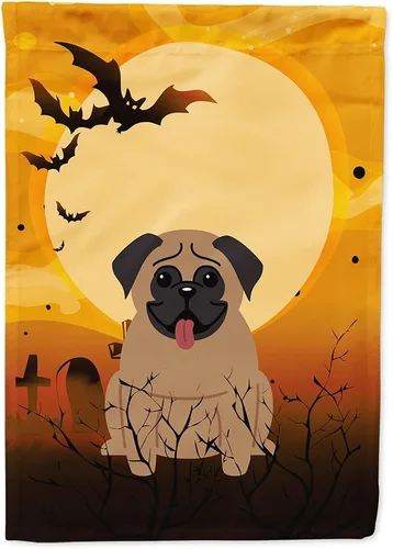 Miniatura 248 de Caroline's Treasures BB4307GF - Bandera de Halloween Airedale para jardín, bandera decorativa para patio exterior, obras de arte de patio, macizos