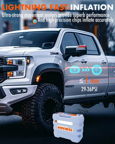 Miniatura 2 de Compresor de aire portátil para inflado de neumáticos, bomba de aire de 150 PSI para neumáticos de automóvil, bomba automática de inflado rápido