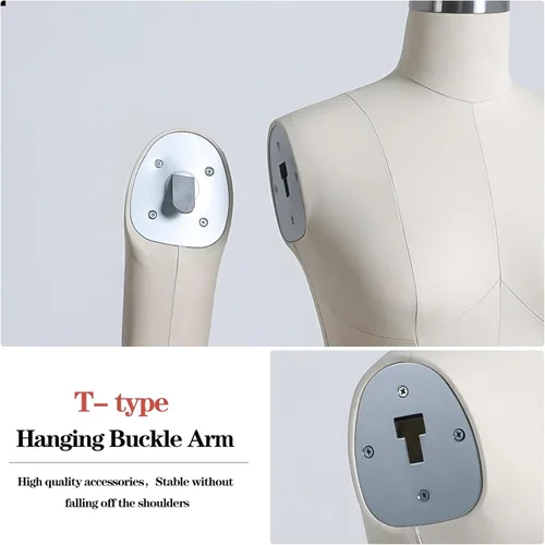 Miniatura 5 de Adjustable Female Dress Form Mannequin with Arms - Size S Foam Model for Sewing, Tailoring, Fashion Design, Custom Fitting with Insertable Pins