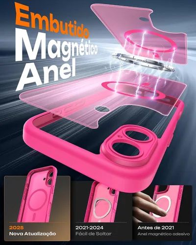 Miniatura 52 de TOCOL Funda para iPhone 11, compatible con Magsafe, protección completa de cámara, imanes integrados, protección contra caídas, funda translúcida