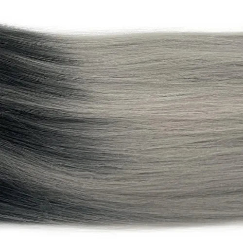Miniatura 6 de Cabello trenzado gris degradado preestirado Kanekalo gris trenzado preestirado degradado de 26 pulgadas, extensiones de cabello sintético
