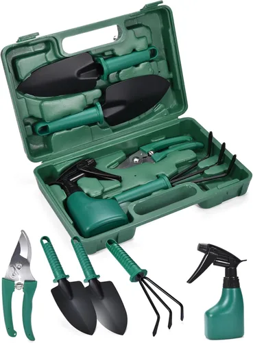 2wayz Juego de herramientas de jardín – 5 piezas de herramientas de mano de jardinería duraderas – Kit de jardinería de 3 x 12 x 7 pulgadas con caja