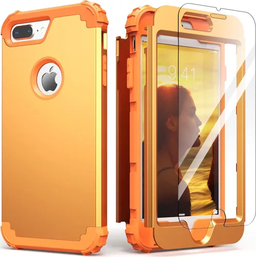 Miniatura 12 de IDweel Funda para iPhone 8 Plus, para iPhone 7 Plus con Protector de Pantalla, 3 en 1 Híbrida Resistente a Golpes de Servicio Pesado, Cubierta Dura