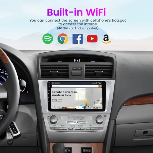 Miniatura 7 de MekedeTech Radio de coche Android 12 para Toyota Camry 2007 2008 2009 2010 2011 soporte inalámbrico Carplay Android Auto, pantalla táctil