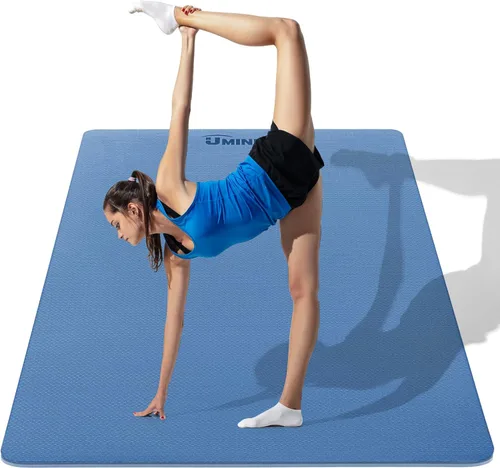 Miniatura 10 de UMINEUX Tapete de yoga grande para hombres y mujeres de 1/4 y 2/5 pulgadas, extra grueso, TPE para entrenamiento en casa, gimnasio, antideslizante